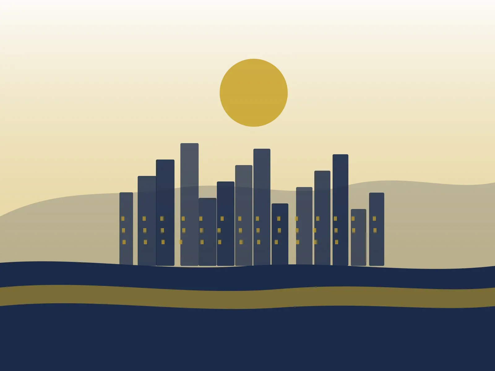 Illustration of hills and neighbourhoods north of Austin
